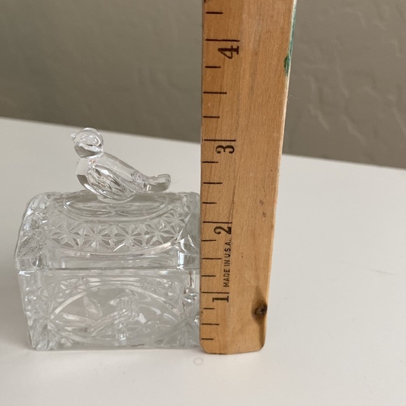 Hofbauer German Crystal Trinket Box With Bird On Lid Vintage - Picture 7 of 9